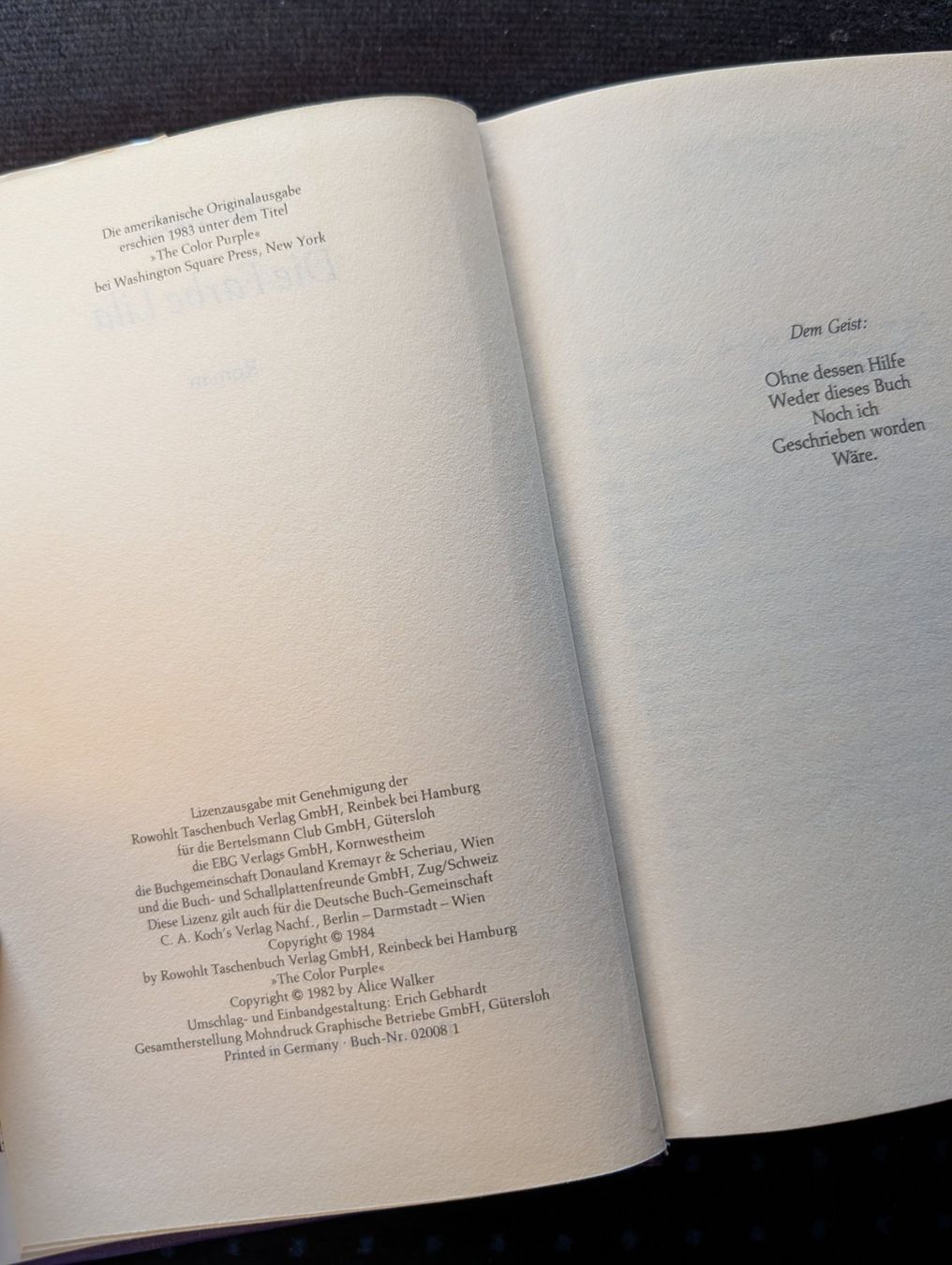 Livres: Die Farbe Lila, Alice Walker, 1984 – D'occasion à Nänikon par Haexli_70 2