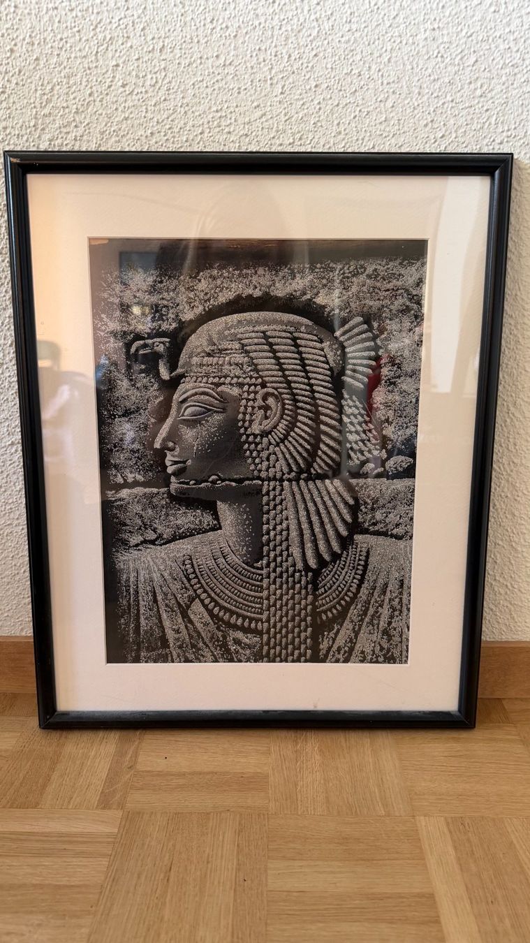 Dipinti: Tableau égyptien encadré, 53 × 42 cm – Usato da Genève venduto da dkr_j29m