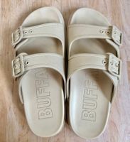 Buffalo Sandalen, wie Birkenstock, beige, Slip-ins Grösse 39