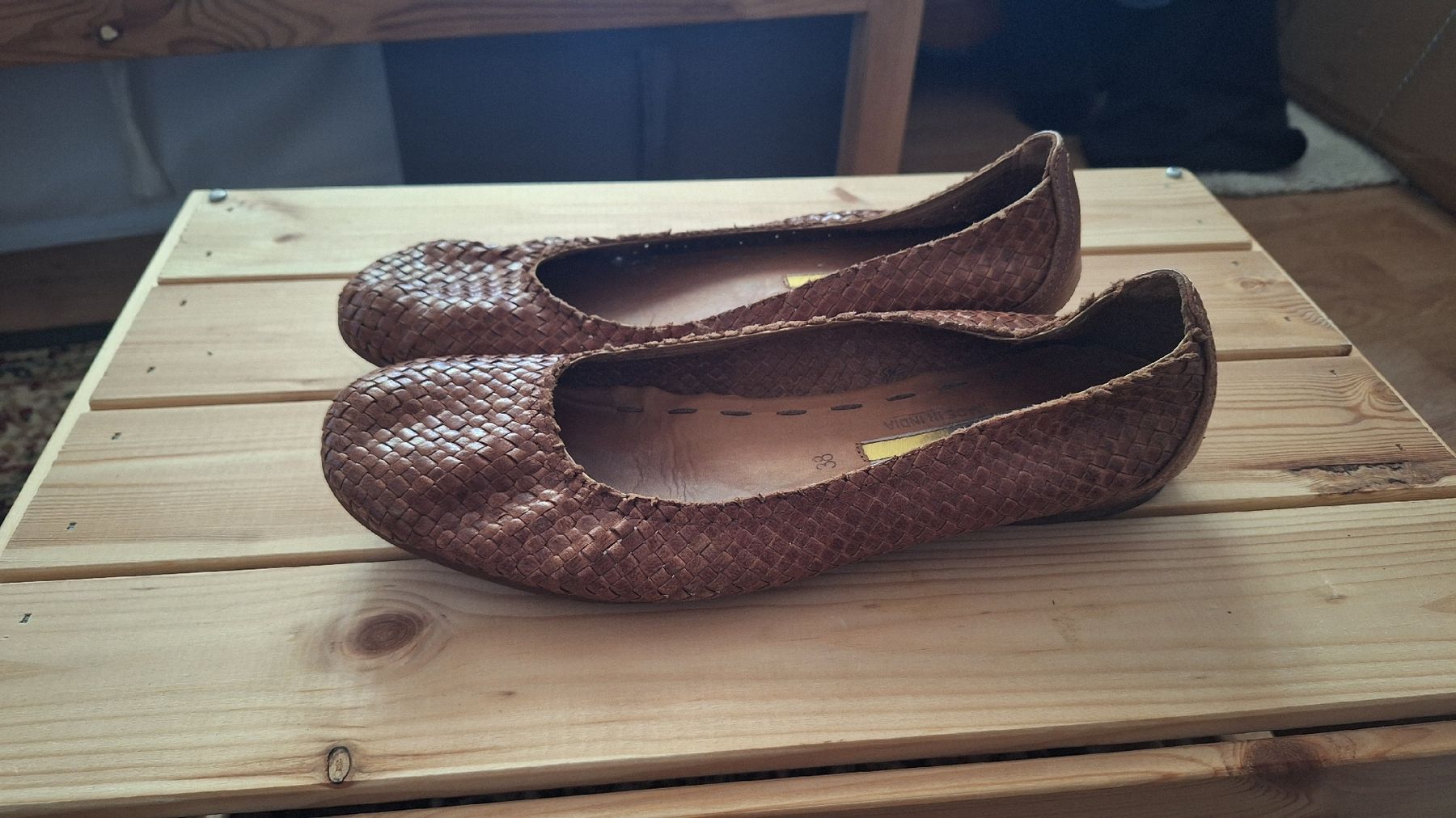 Chaussures femmes: Ballerinas braun geflochten Leder – D'occasion à Winterthur par _lxeah