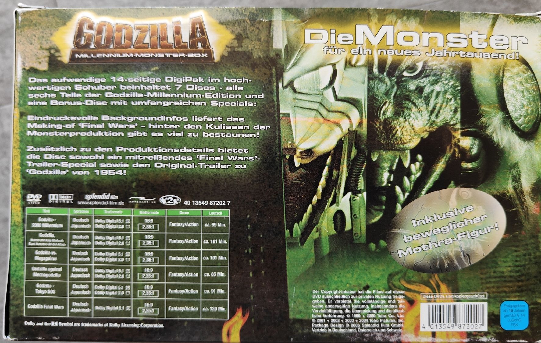 Tutti i DVDs: Godzilla Millennium Monster Box 7 DVDs inkl. Mothra Figur – Usato da Trachslau venduto da fusake.ch 1