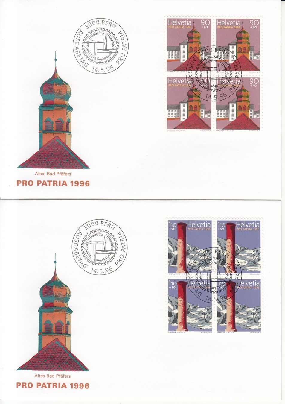 Tutti i francobolli: SBK B251 - B254 im 4er-Block FDC – Usato da Bürglen TG venduto da StampGraf 2