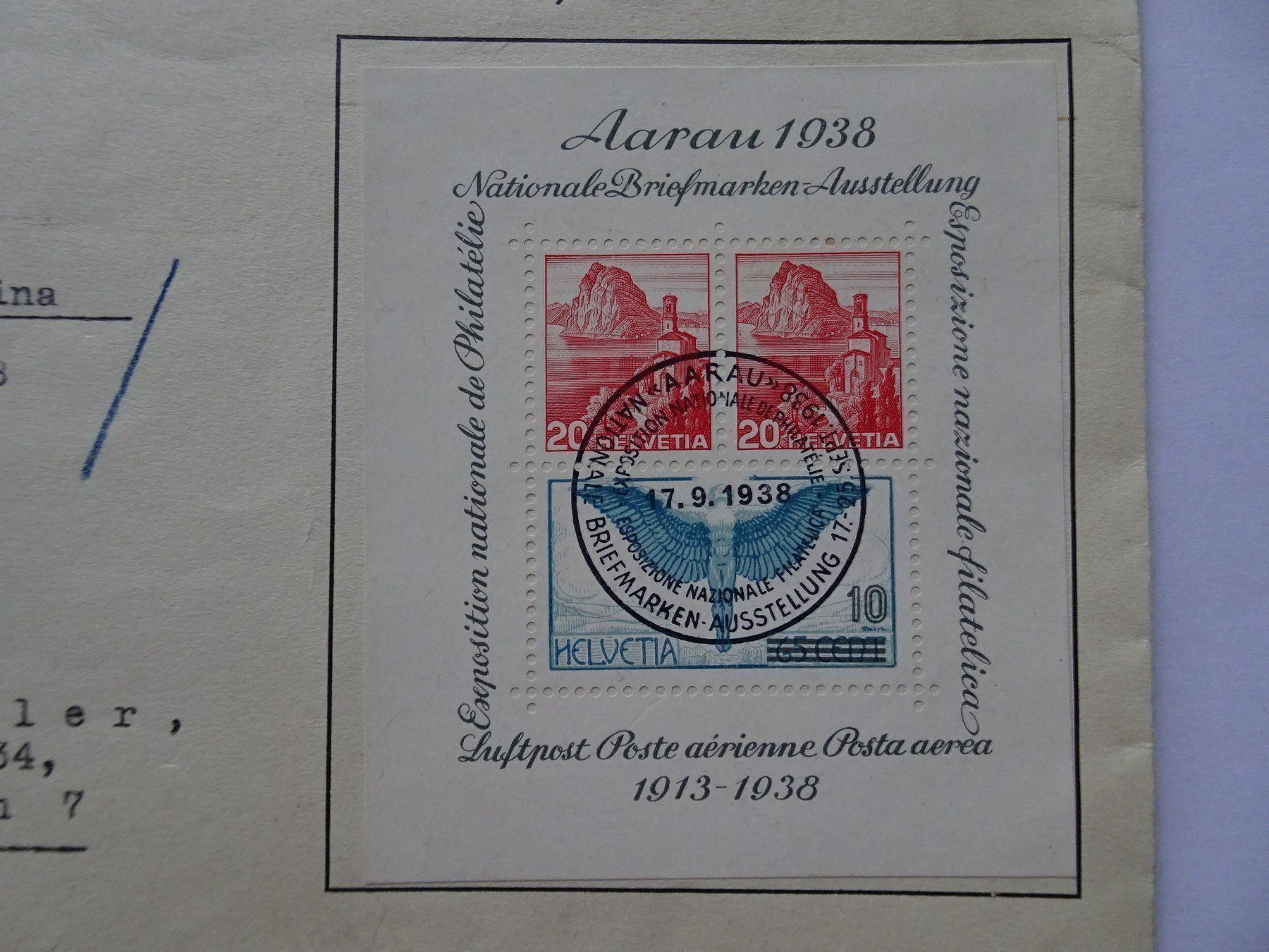 Tutti i francobolli: 1938 – Usato da Aadorf venduto da Chnorli-Furz 1