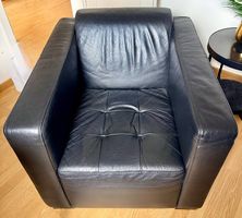 Ledersessel "Cuir Center"  schwarzes Echtleder