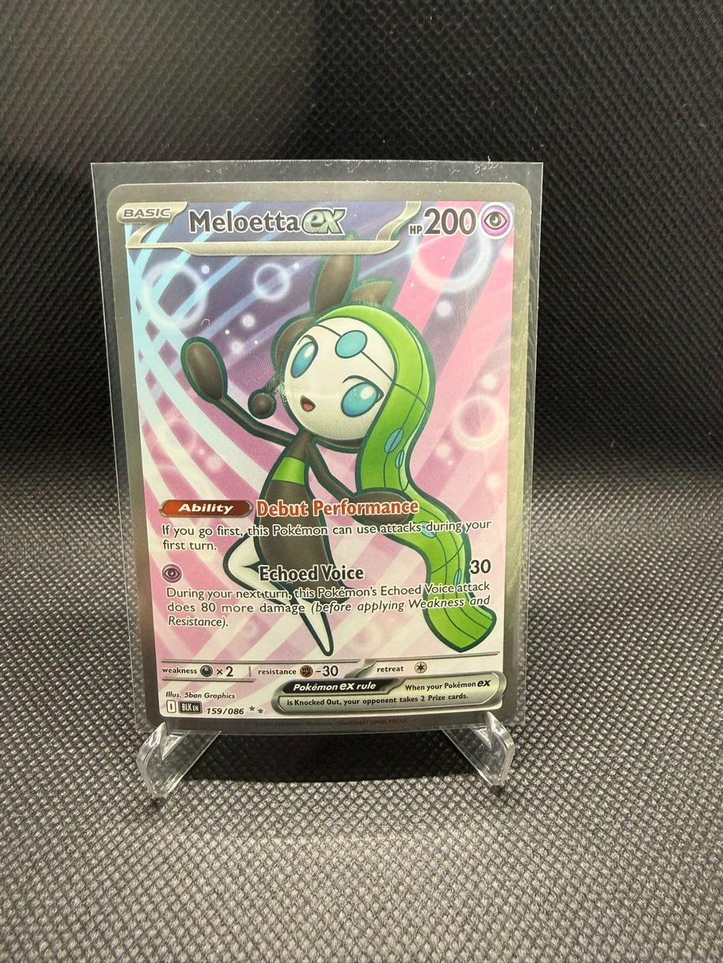 Pokémon Sammelbilder & Trading cards: Pokemon Black Bolt Meloette ex SR 159/086 – Gebraucht aus Horn von Chilldone