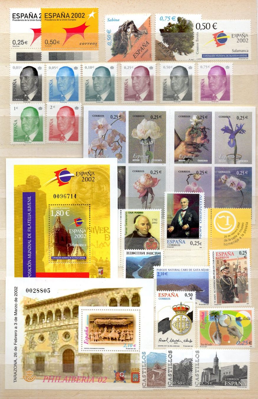 Tutti i francobolli: R6184  /  Espagne 2002 année complète neuve XX – Usato da Ste-Croix venduto da MONT-TAGNAC 6