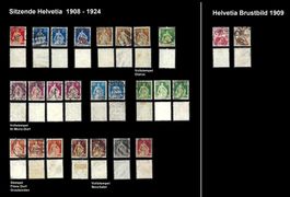 Sitzende Helvetia 1908-1924, tolles Markenset