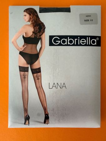 GABRIELLA, Halterlose Strümpfe LANA, Grösse 1/2, Schwarz