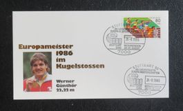 Ersttagsbrief Werner Günthör 1986