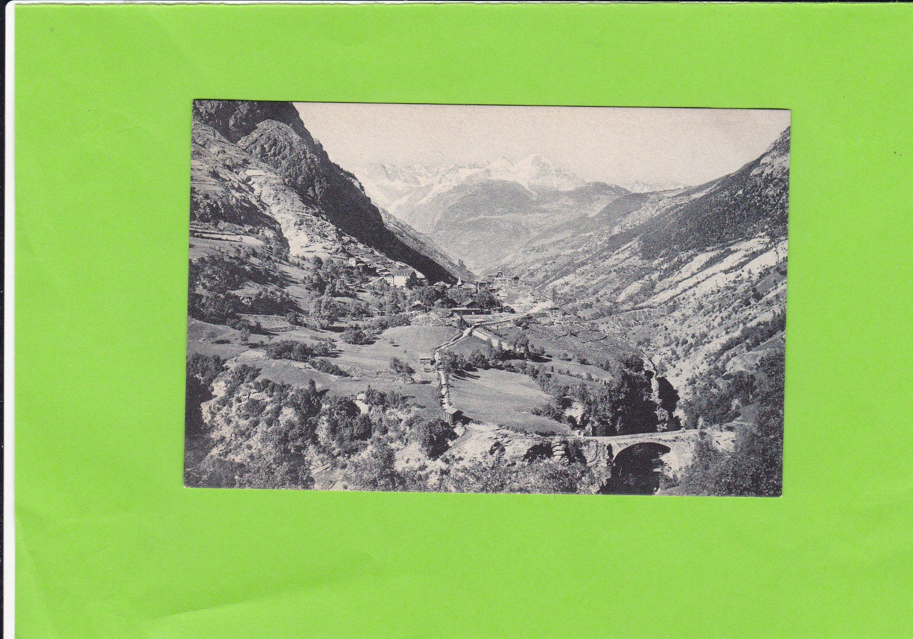 Cartoline postali: Stalden-Bahnhof und Alpen – Usato da St. Peterzell venduto da neckertal