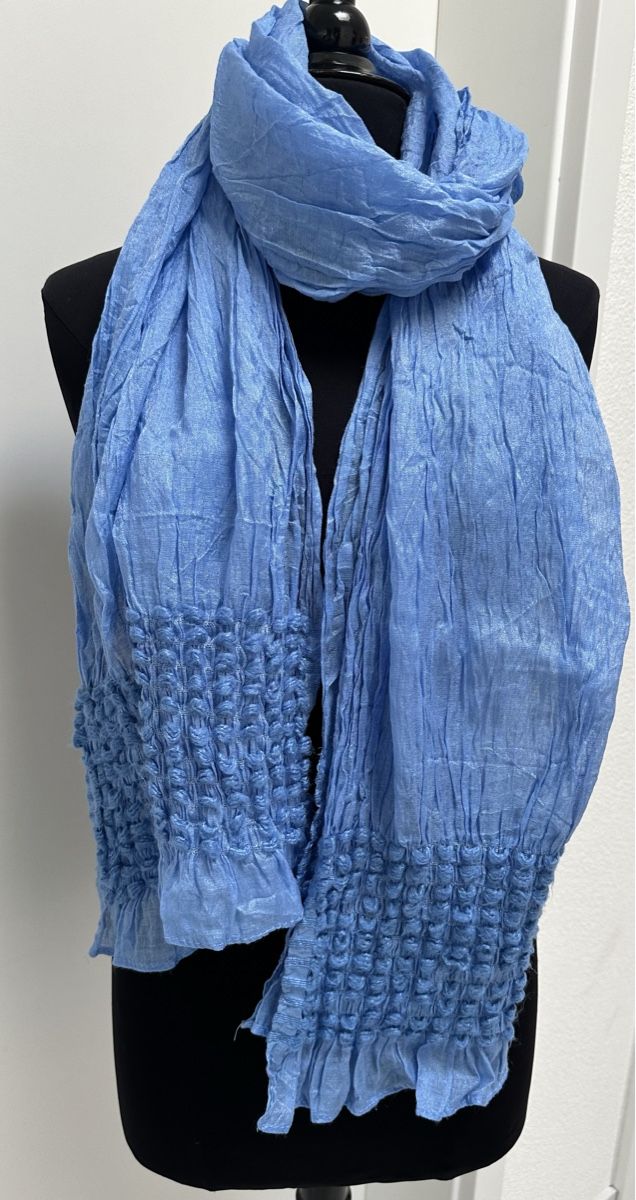 Foulard & Sciarpe: Schöner glänzender Crash-Schal in blau – Nuovo (secondo la descrizione) da Münsingen venduto da Innchen