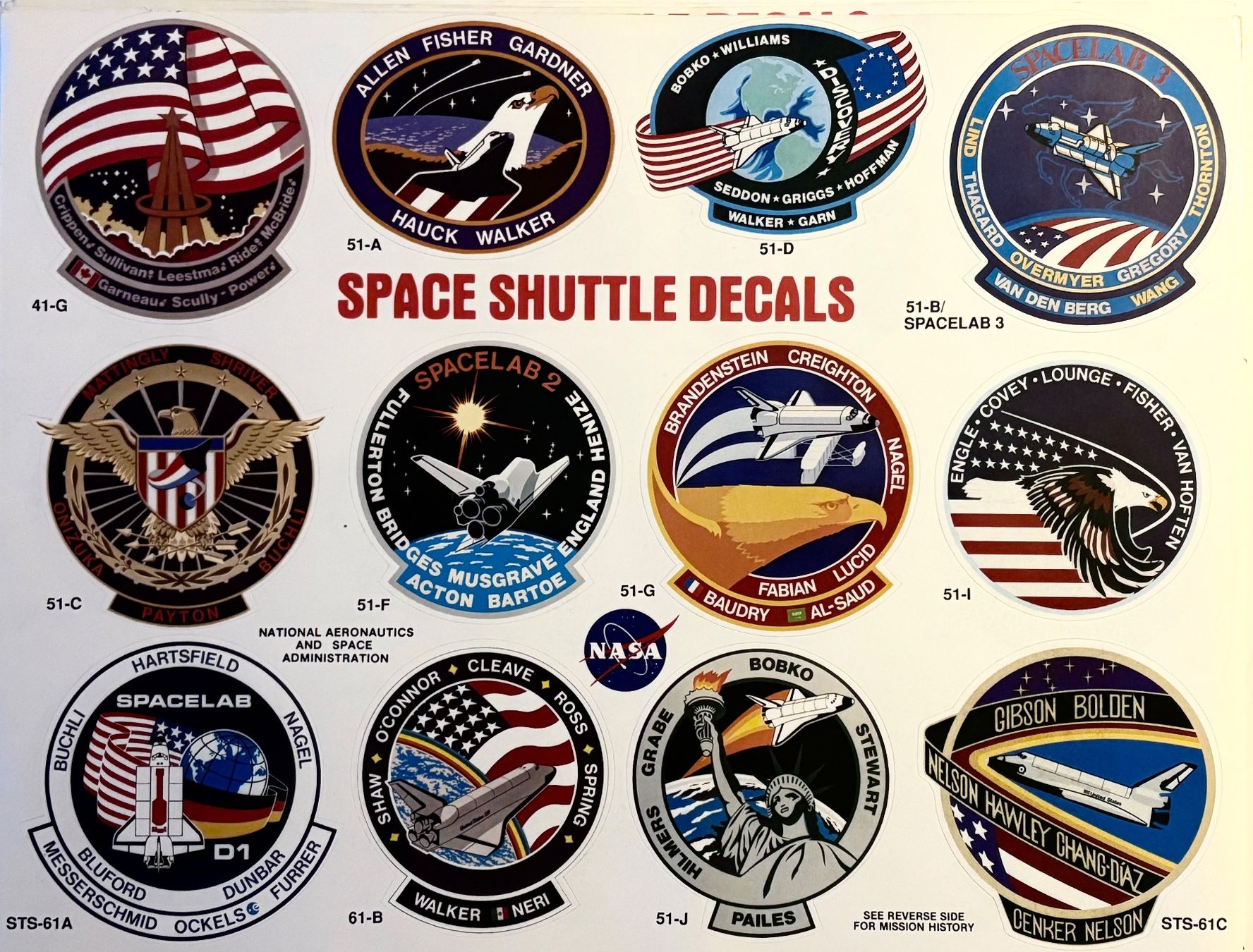 Sticker: VINTAGE, NASA, SPACE SHUTTLE, AUFKLEBER, SAMMLUNG, ORIGINAL – Usato da Dachsen venduto da Sven_Jasper