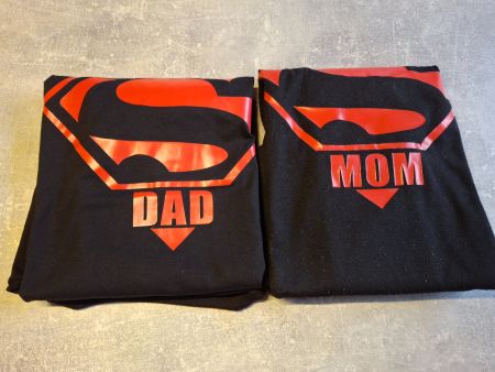 T-shirt (2) DAD taille M et MOM taille S