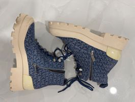 MK Stiefel Denim Logoprint Plateau Sohle Wintersti...