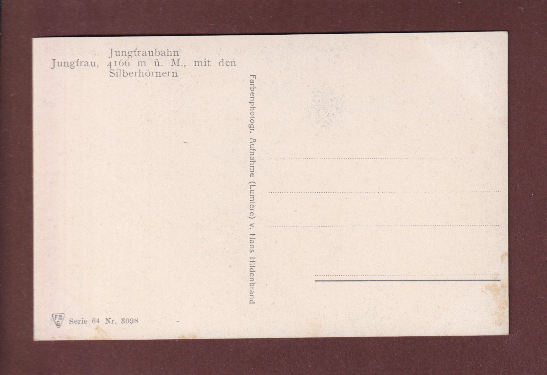 Cartoline postali: Jungfraubahn - JUNGFRAU - Silberhörner – Usato da Pully venduto da nicecards 1
