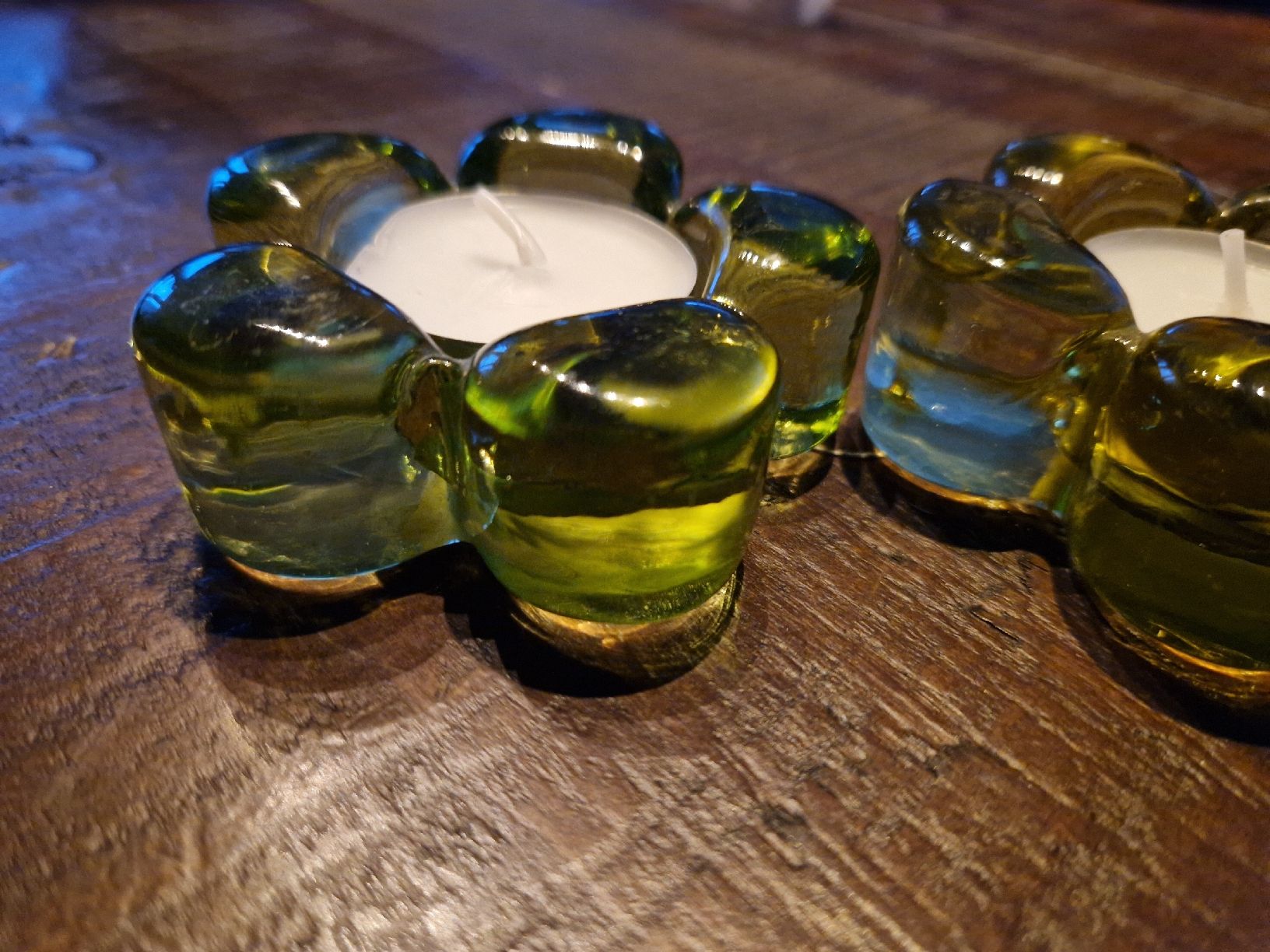 Portacandele: 2er Set Teelichthalter, Glas, Blume – Usato da Rain venduto da -LUMA- 1