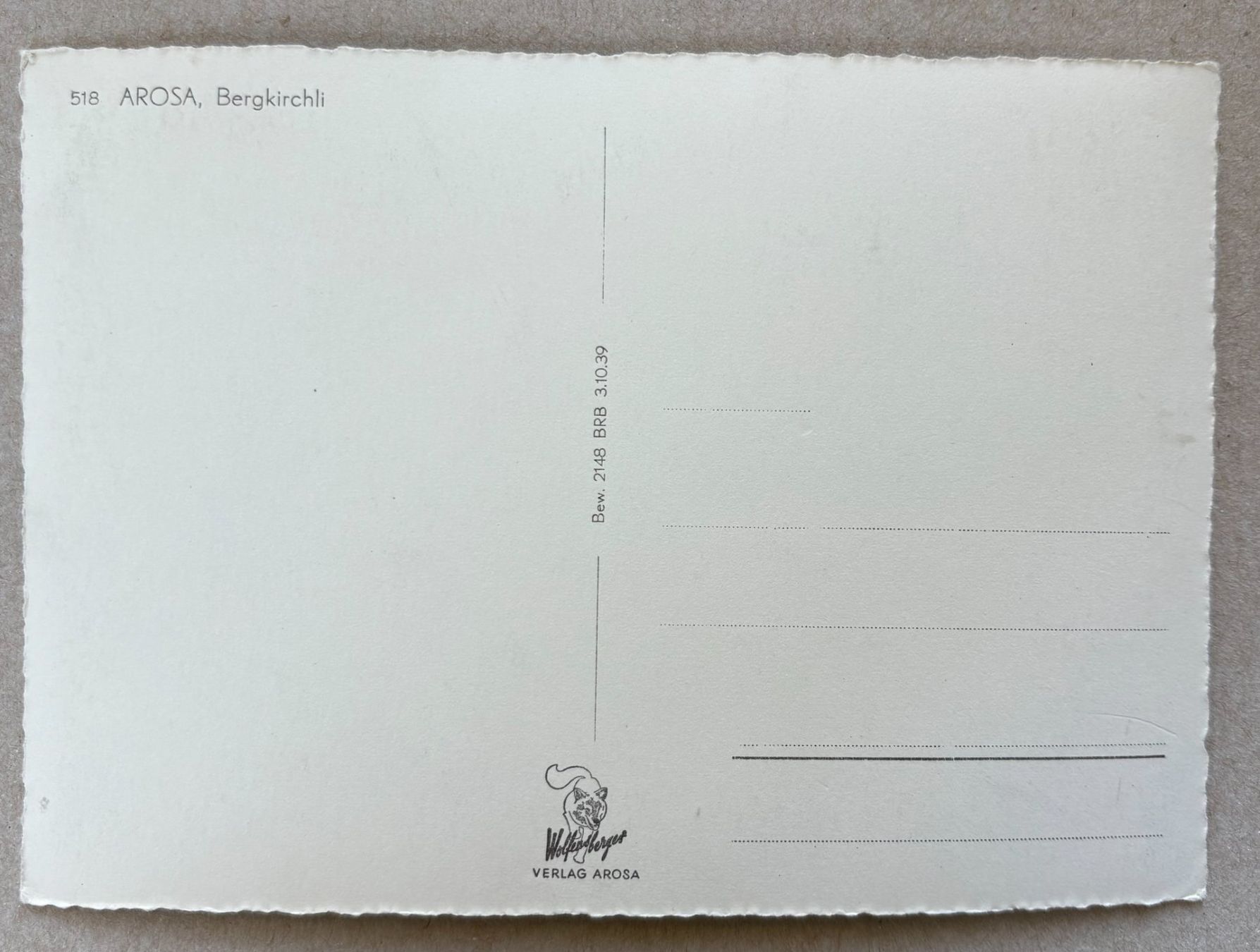 Cartoline postali: AROSA BERGKIRCHLI – Usato da Ostermundigen venduto da Wyatt-Earp 1