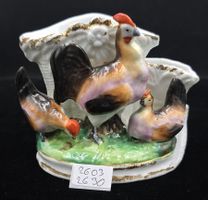 Porzellan Figur Vase mit Hahn und Henne