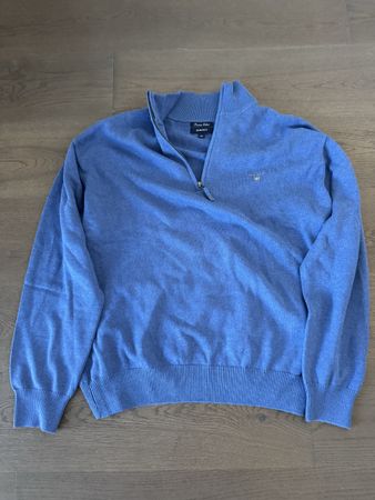Pull Gant 1/4 Zip Bleu Ciel Taille 2XL Homme