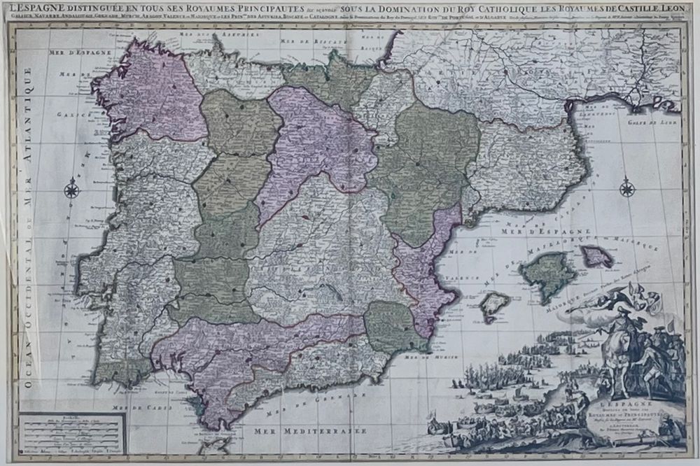 Pierre Mortier (1661-1711) Grosse Landkarte Kolorierte Stich (Gebraucht ...