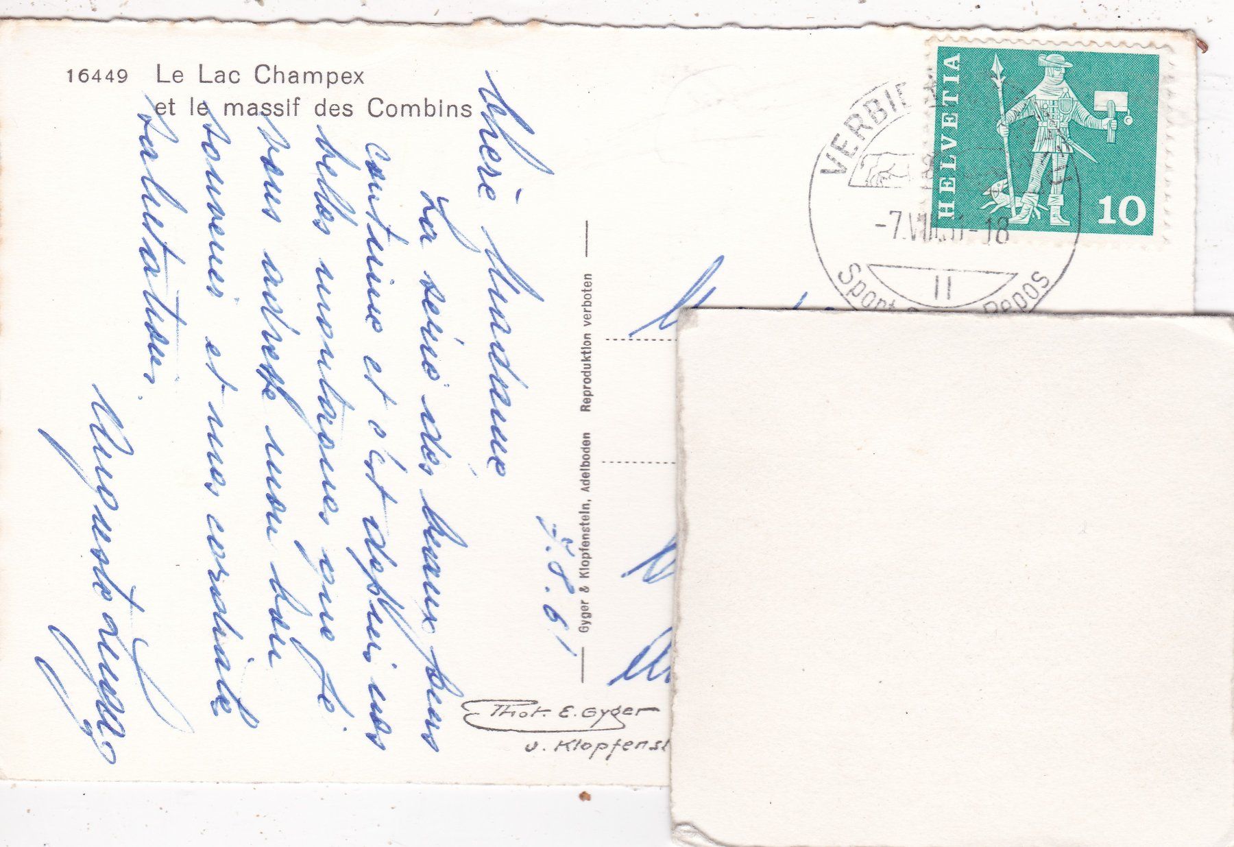 Cartoline postali: Le Lac Champex 1961 – Usato da Herisau venduto da Lisegrat2008 1