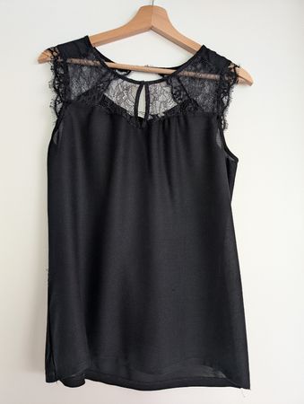 NAF NAF Black Lace Top, Size M, Perfect for Summer!