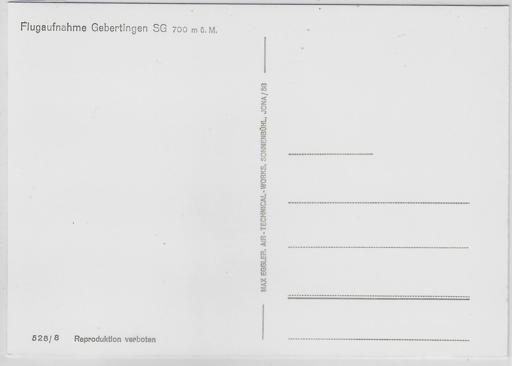 Cartoline postali: Flugaufnahme Gebertingen SG – Antico da Ettingen venduto da Kartenplanet 1