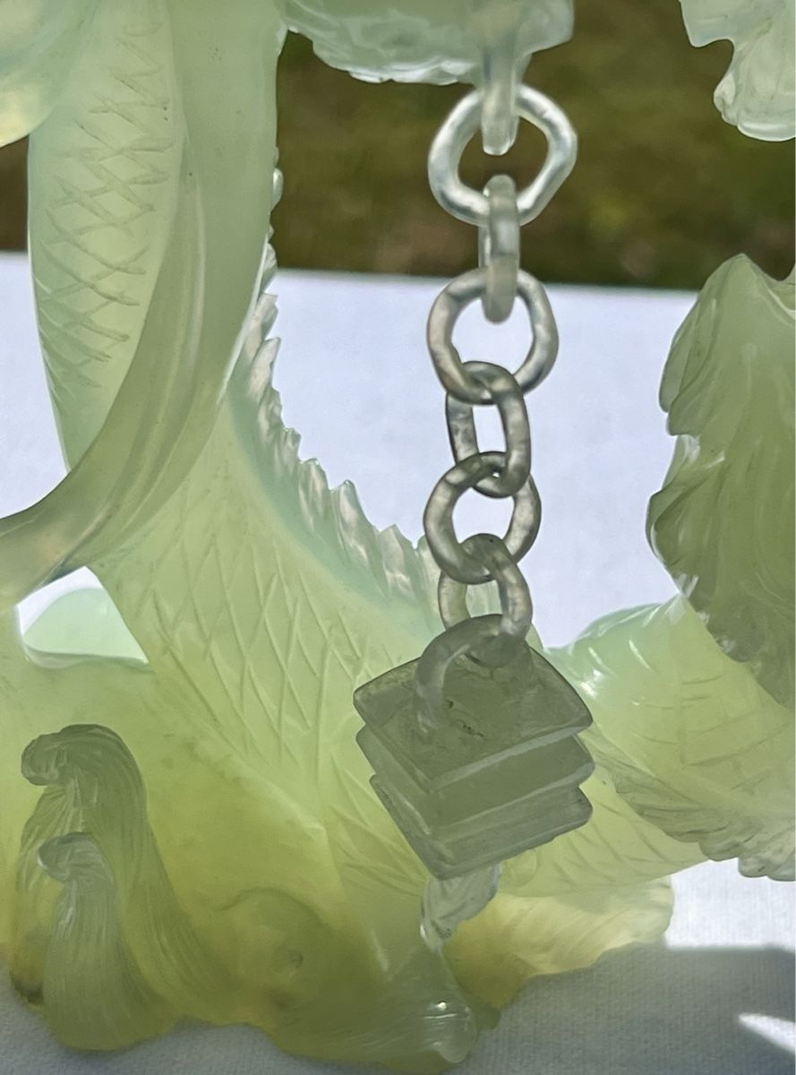 Figuren: Sculpture dragon jade sculpté main, Chine, protection – Gebraucht aus Genève von DELIRBEADS 2