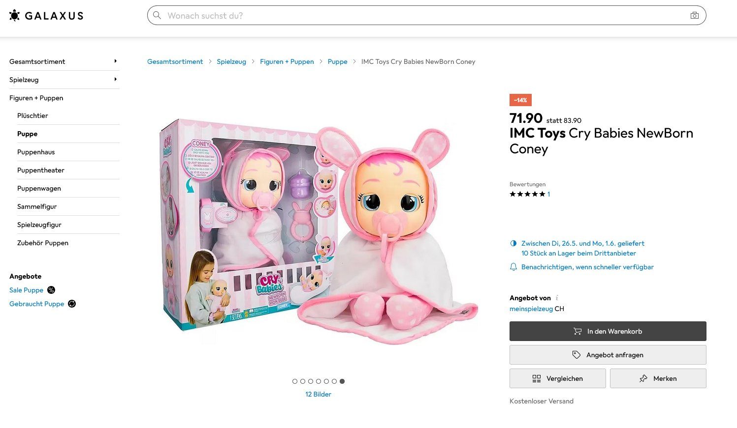 Bambole: Cry Babies "New Born Coney" – Nuovo e nell'imballaggio originale da Oensingen venduto da Liquidations-Shop 4