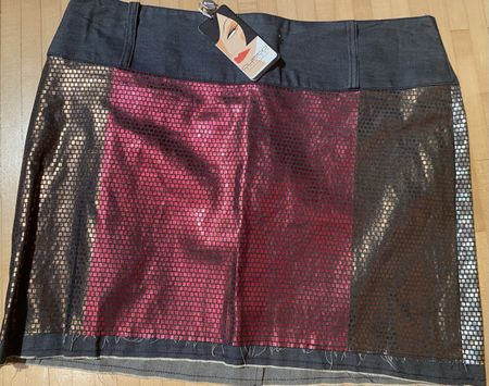 Chic Metallic Mini Skirt, New with Tags