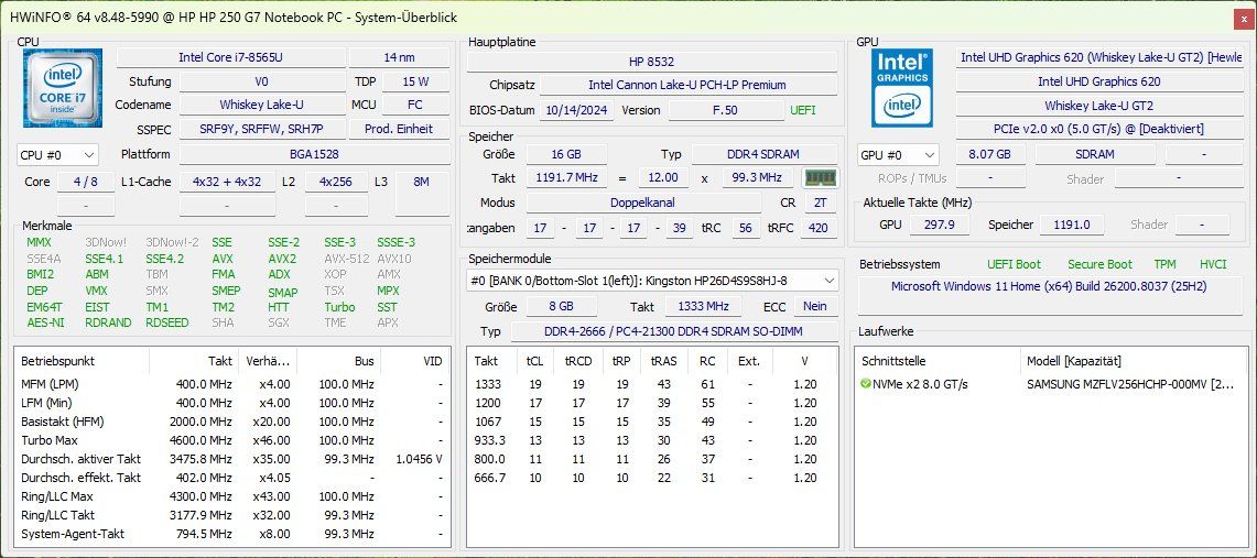 Hewlett Packard Schede madri: HP 250 G7 Notebook Mainbord – Usato da Root venduto da Tech-Nick 2