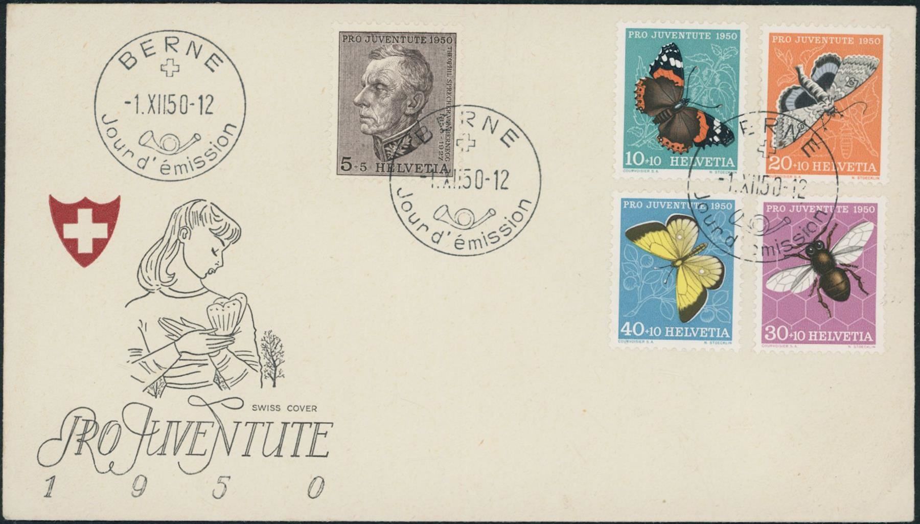 Tutti i francobolli: 1950 - Pro Juventute - FDC ET • fr – Usato da Schindellegi venduto da leecollect