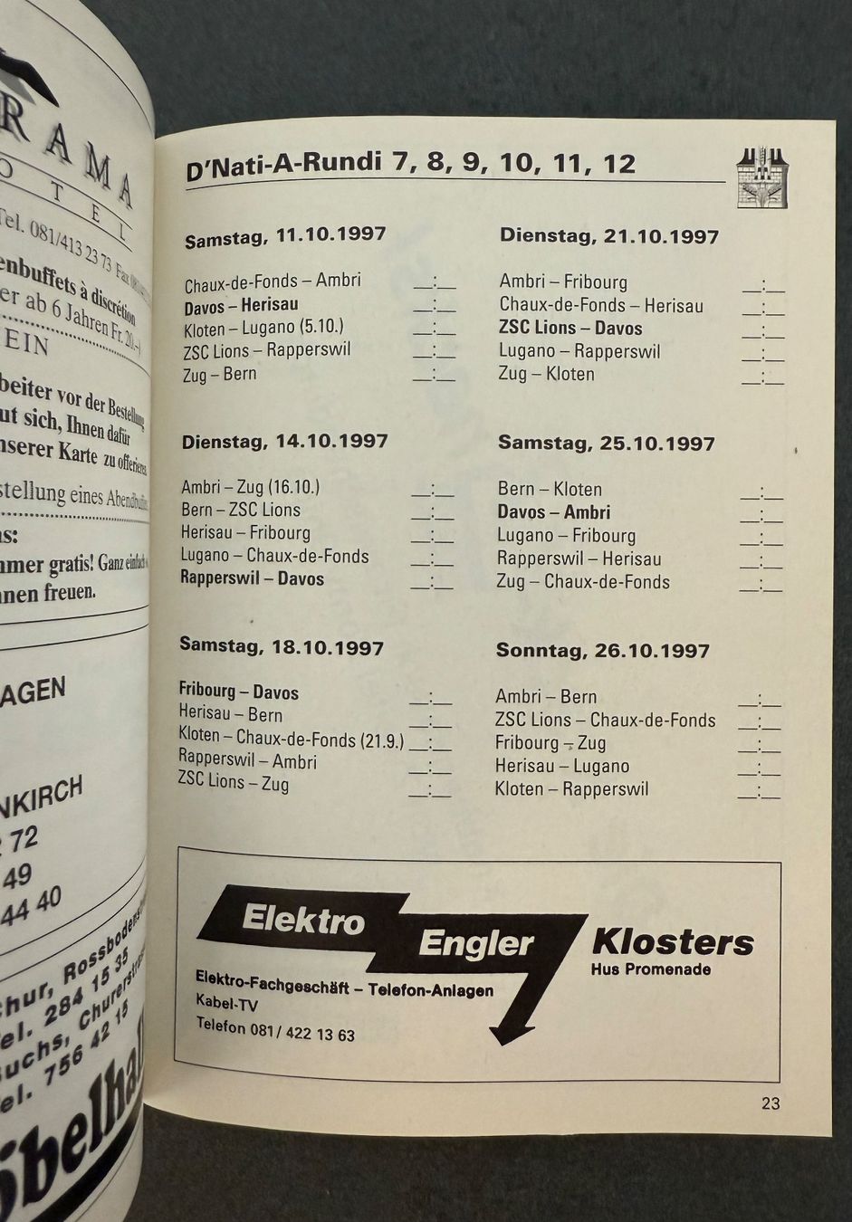 Documenti: HCD Hockey Club Davos  Saisonprogramm 1997/98 – Usato da Contone venduto da Chaos76 4
