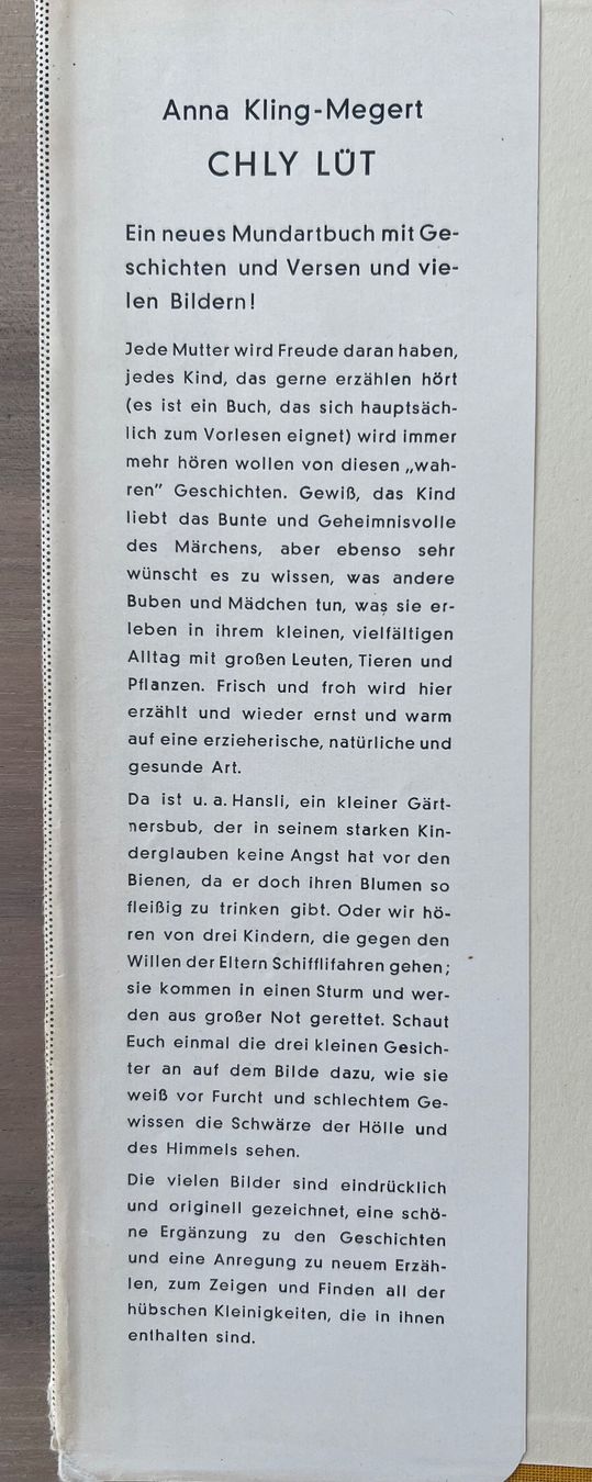 Libri: Chly Lüt von Anna Kling-Megert – Usato da Endingen venduto da chocosweet 2