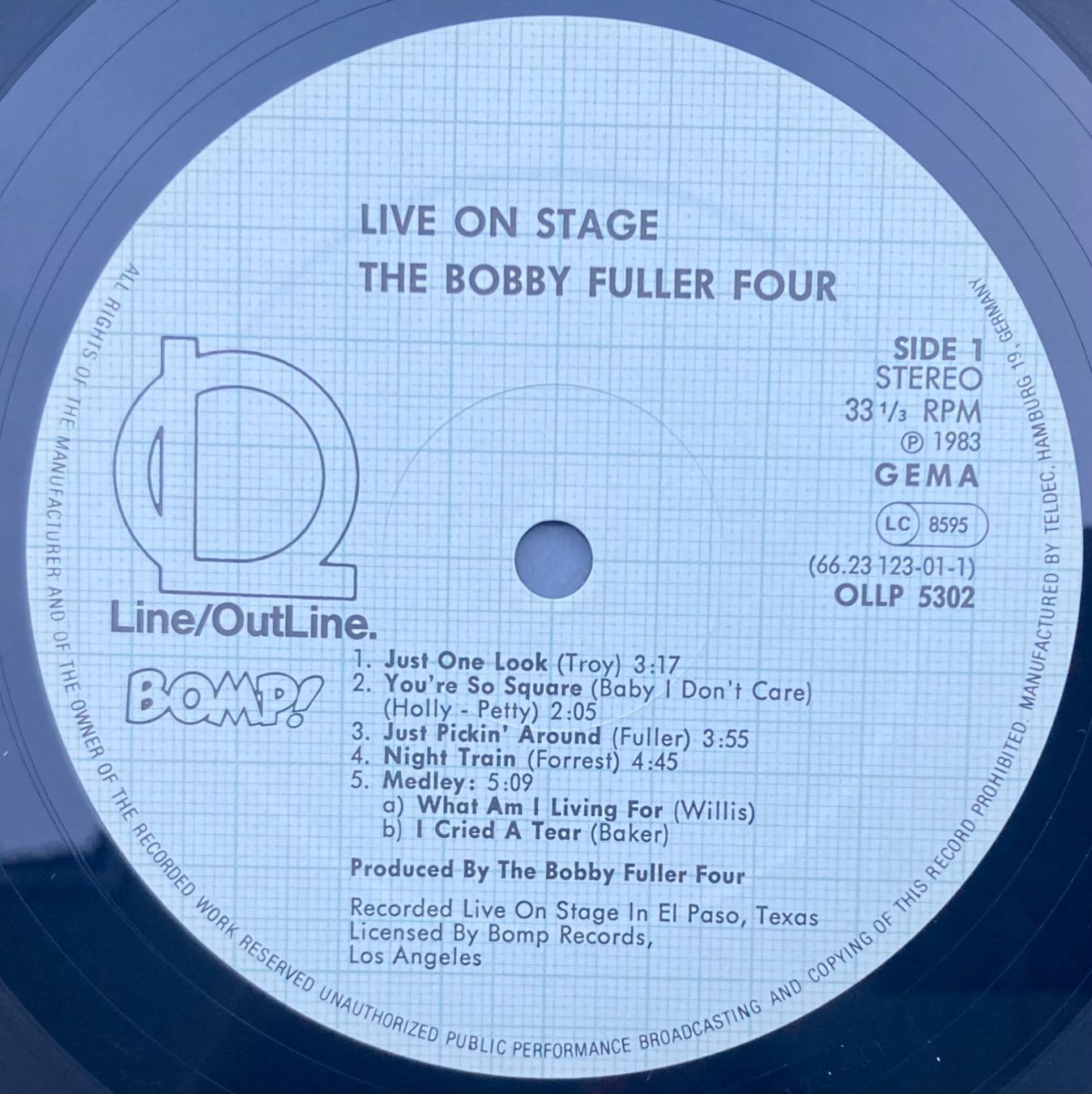 Schallplatten: THE BOBBY FULLER FOUR - LIVE ON STAGE – Gebraucht aus Poliez-Pittet von Newtown-Records 3