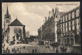 Lausanne, Place St-Francois, Strassenbah