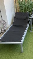 Liegestuhl Aluminium Schwarz Gartenlounger Verstellbar