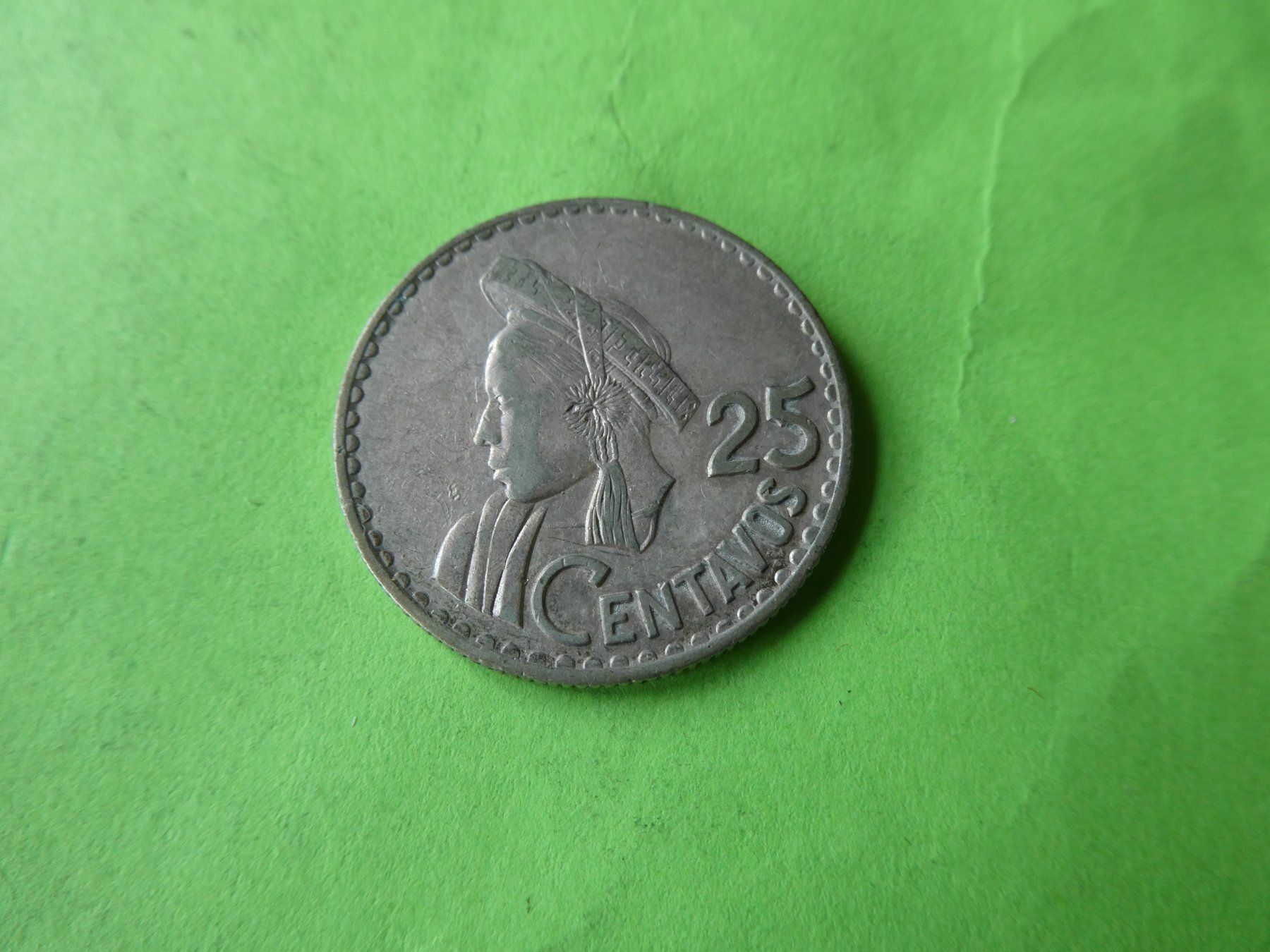Toutes les monnaies: Guatemala 1960, 25 Centimos  - Silber – D'occasion à Hinterforst par Rohusri
