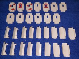 Lego graue Burgteile mit Ziegelaufdruck