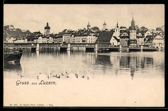 Ansichtskarten: Luzern, Hafen- und Uferansicht mit Häus – Gebraucht aus Berlin von bartko-reher