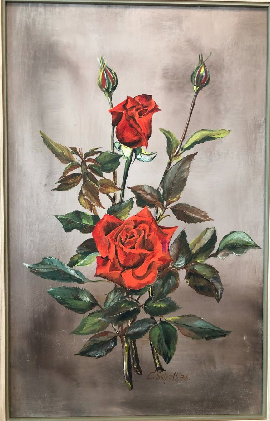 Dipinti: Öl Gemälde hübsches Rosenstillleben – Usato da Ottenbach venduto da TimelessEmotions.