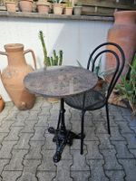 Bistrotisch Granittisch 1 Metallstuhl