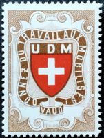 Soldatenmarke 2.WK, UDM Vaud, hellbraun, Wi UDM 32