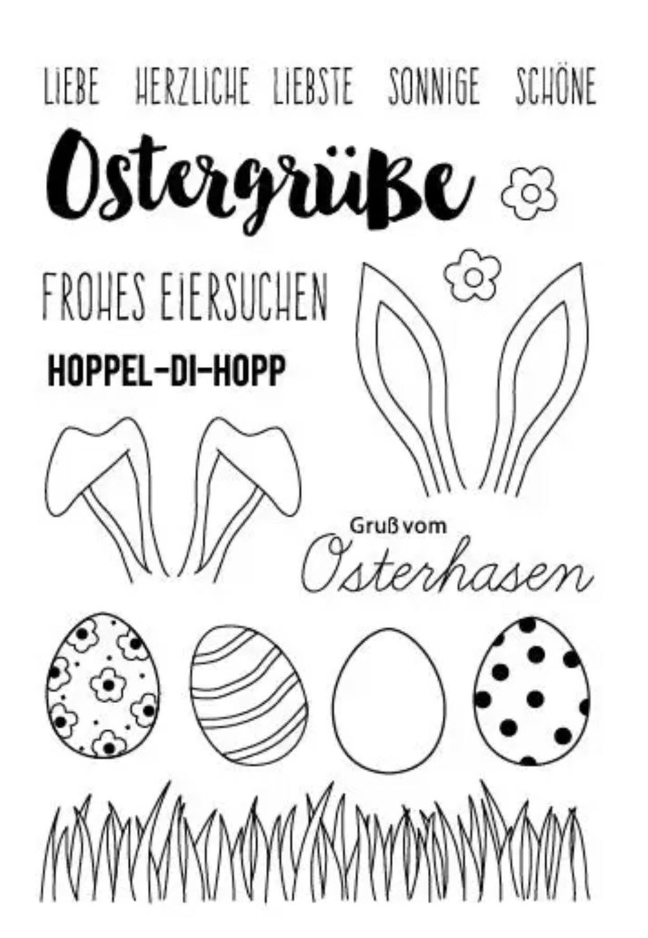 Stempel: Silikonstempel Ostern Ostergrüsse – Neu und originalverpackt aus Kaltbrunn von schere-stein-papier