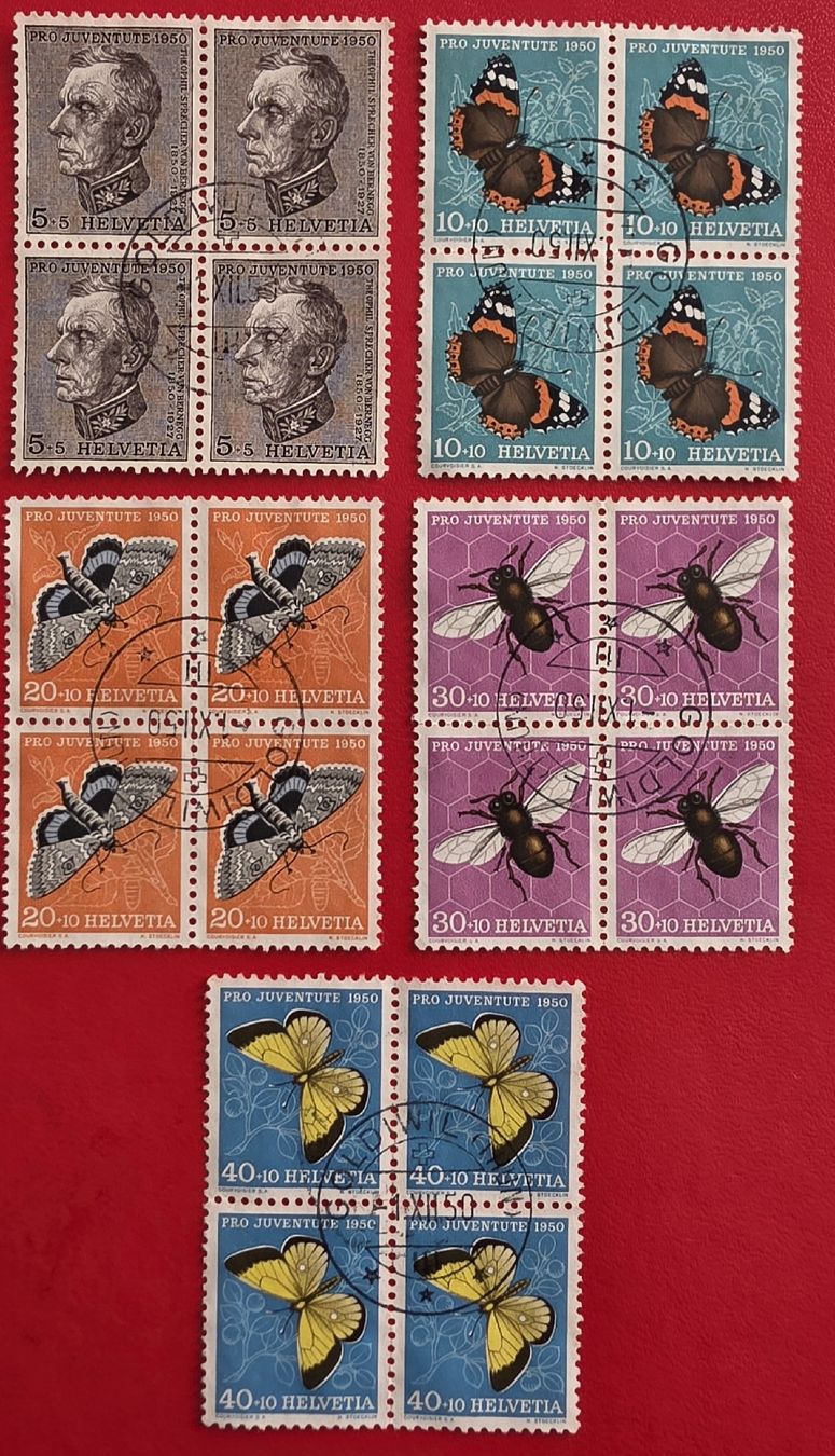Alle Briefmarken: Pro juventute 1950  – Gebraucht aus Bern von Kocholo