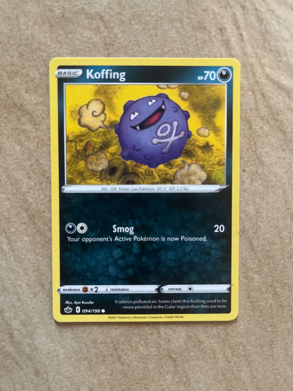 Pokémon Carte collezionabili: Carte Pokemon Koffing - Chilling Reign - EN – Usato da Vernayaz venduto da Darkfrost