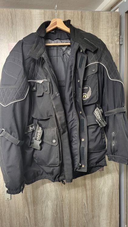 VE-51 Herren Motorradjacke – Schwarz, Größe XXXL, CE-zertifiziert, Mit Wasserdichter Membran