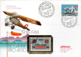 50 JAHRE PRO AERO 1938-1988 NORDPOLFLUG - ZÜRICH-ANCHORAGE
