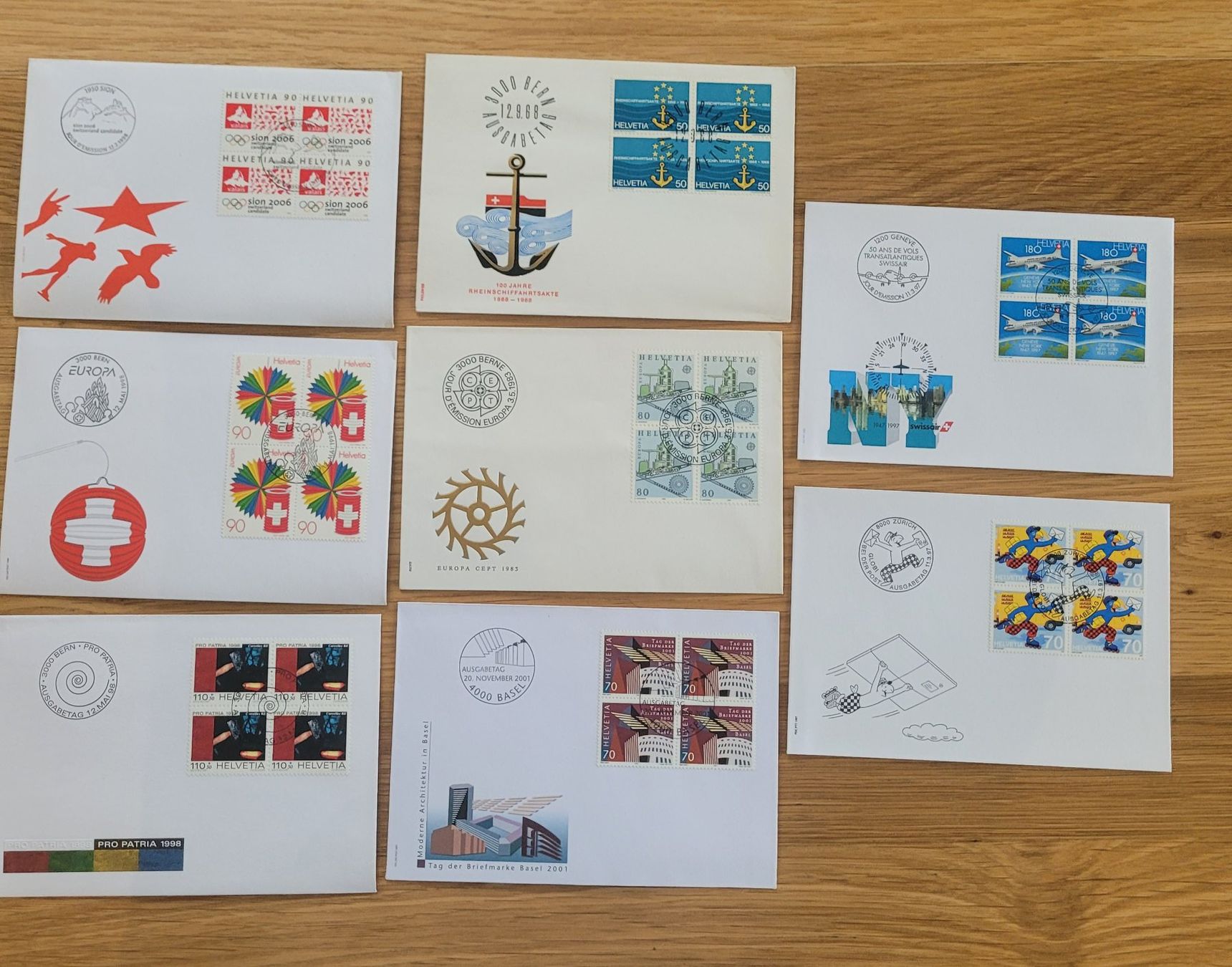 Alle Briefmarken: Los Mit FDC 4er Block – Gebraucht aus Biel/Bienne von Destockweb