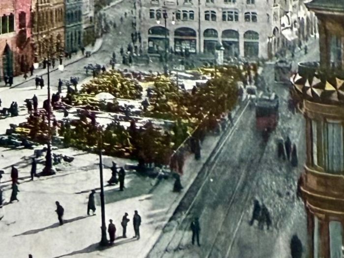 Cartoline postali: Basel - Tram Marktplatz - Animation 1909 – Usato da Lutry venduto da Ediego 1